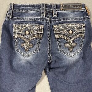 JEANS SKINNY Rock Revival Oliana Women's 26 Mid Rise Stretch THICK STITCH